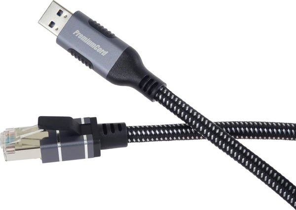 PremiumCord PremiumCord Καλώδιο Ethernet USB3.2 σε LAN RJ45 10/100/1000, 1m