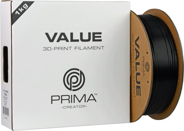 Νήμα PrimaValue PLA+ για 3D εκτυπωτή, 1.75 mm, ματ μαύρο