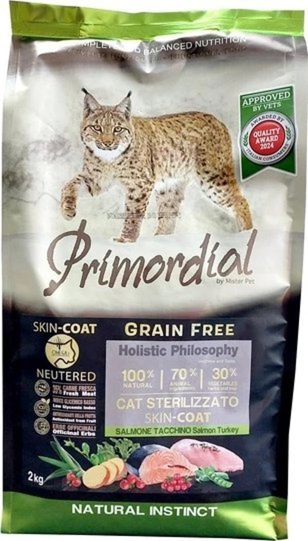 Primordial Primordial Skin Coat Karma Για Γάτα Σολομός Γαλοπούλα 2kg
