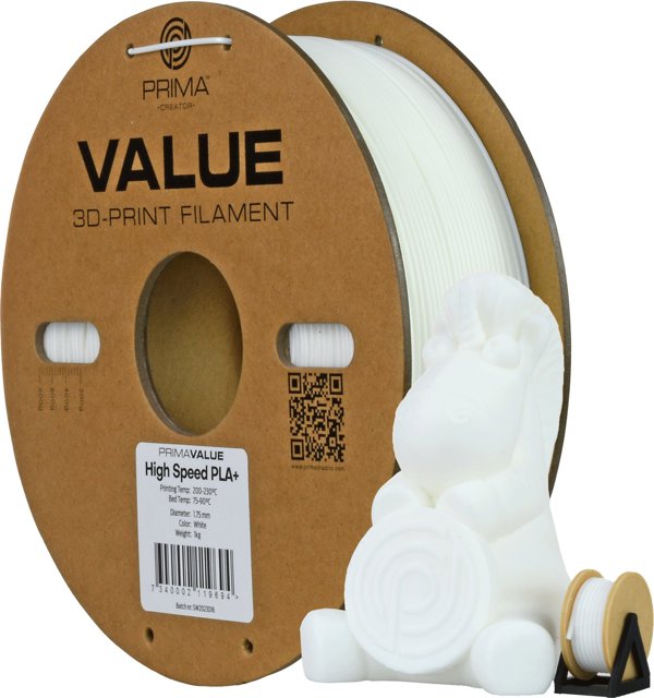 PLA+ Υψηλής Ταχύτητας νήμα PrimaValue για εκτυπωτή 3D, 1.75 mm, λευκό