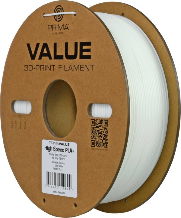 PLA+ Υψηλής Ταχύτητας νήμα PrimaValue για εκτυπωτή 3D, 1.75 mm, λευκό