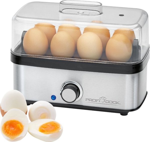 PROFI COOK Βραστήρας αυγών PC-EK 1275, μαύρο / ασημί, 400 Watt έως 8 αυγά, λειτουργία ομελέτας/ποσέ, ανοξείδωτο περίβλημα, - 1 τεμάχιο (501275)