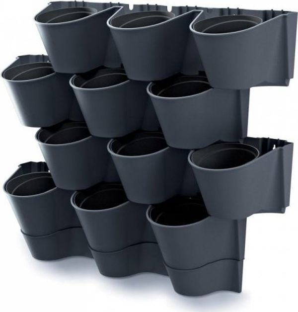 Prosperplast Cascade Wall Κάθετος Κήπος Κρεμαστός, Σύστημα Φύτευσης Τοίχου, Ανθρακί