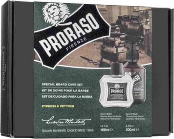 Proraso Σετ Περιποίησης Γενειάδας Cypress & Vetyver - Σαμπουάν Μαλλιών 200ml Δώρο