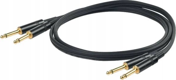 PROEL 2 x 6.3mm αρσενικό - 2 x 6.3mm αρσενικό, 3μ. μαύρο