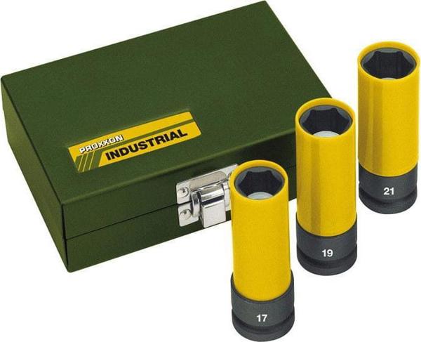 Proxxon Σετ Καρυδάκια Κρουστικά 1/2" 17-19-21mm, 3 Τεμάχια για Ζάντες Αλουμινίου, Μήκος 85mm, PR23938
