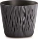 PROSPERPLAST Γλάστρα SANDY ROUND - ανθρακί διάμ.19cm