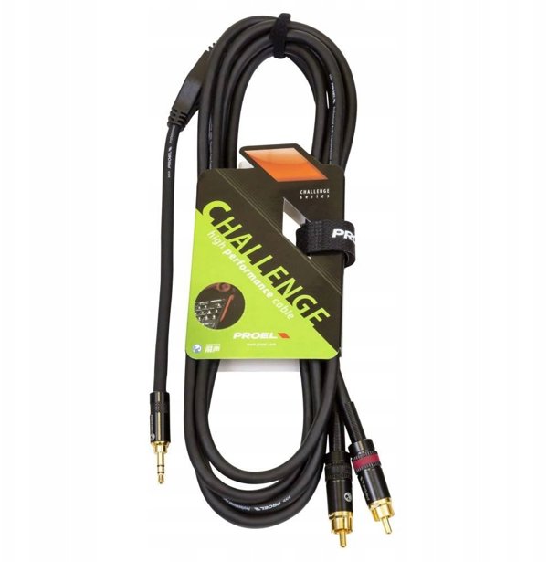 Αρσενικό στερεοφωνικό 3.5mm PROEL - 2 x αρσενικό RCA, 1.5m, μαύρο