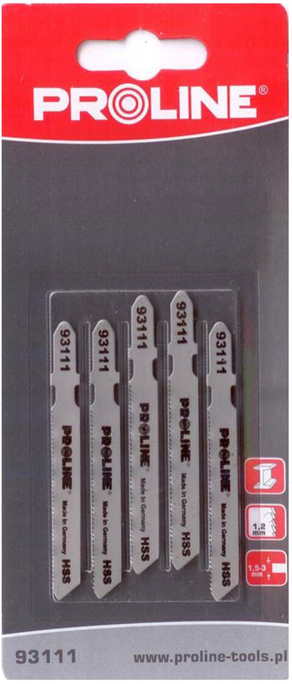 Pro-Line Brzeszczoty do wyrzynarki do metalu HSS L=50mm typ T 5szt. - 93411