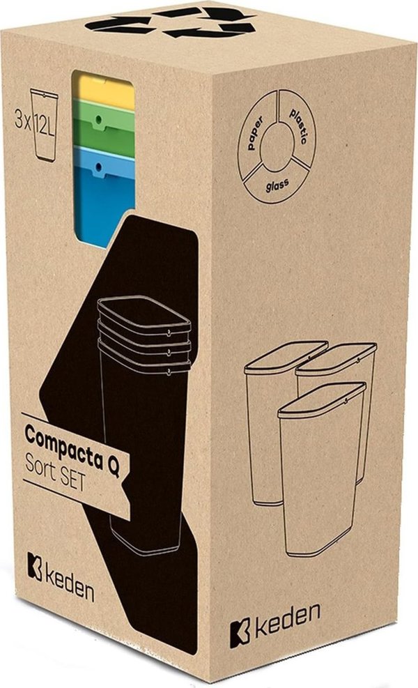 PROSPERPLAST ΚΑΔΟΣ ΑΠΟΡΡΙΜΜΑΤΩΝ 12 L COMPACTA Q SORT ΣΕΤ ΧΡΩΜΑ