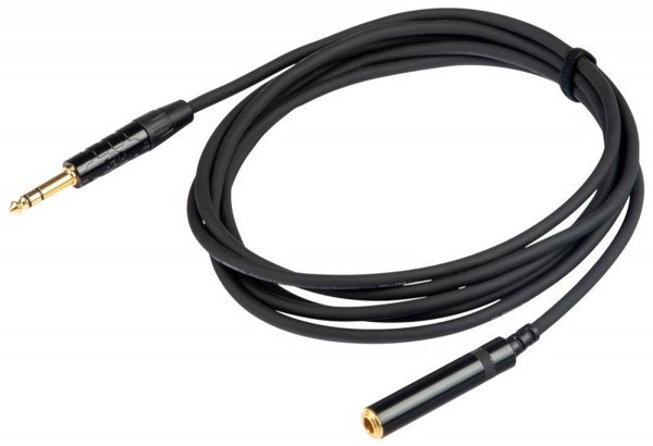 Προέλ 6.3mm στερεοφωνικό θηλυκό - 6.3mm στερεοφωνικό αρσενικό, 5m, μαύρο