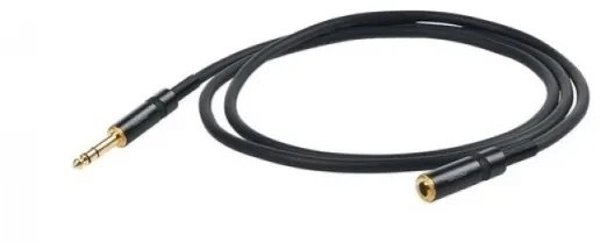 Προέλ 6.3mm στερεοφωνικό θηλυκό - 6.3mm στερεοφωνικό αρσενικό, 5m, μαύρο