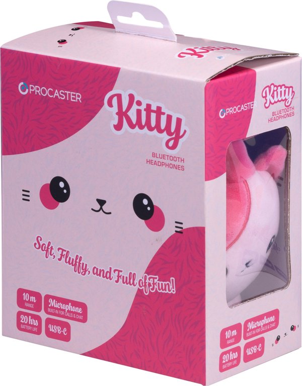 Ακουστικά Procaster Kitty Bluetooth, ροζ