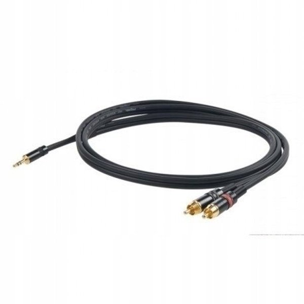 PROEL αρσενικό στερεοφωνικό 3.5mm - 2 x αρσενικό RCA, 1.5m, μαύρο