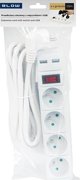 Καλώδιο Blow 98-783# Προέκταση δικτύου pr-470wsp/usb 4-υποδοχές+usb με γείωση+διακόπτης 1,5m λευκό 3x1,5mm
