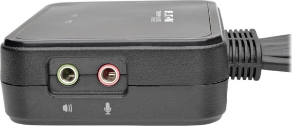Διακόπτης Eaton Eaton Tripp Lite series 2-Port USB/HD Cable KVM Switch με Ήχο/Βίντεο, Καλώδια και Κοινή Χρήση Περιφερειακών USB - KVM-/Ήχος-/USB-Διακόπτης - 2 x KVM/Ήχος/USB - 1 τοπικός χρήστης - Επιτραπέζιος