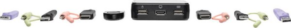 Διακόπτης Eaton Eaton Tripp Lite series 2-Port USB/HD Cable KVM Switch με Ήχο/Βίντεο, Καλώδια και Κοινή Χρήση Περιφερειακών USB - KVM-/Ήχος-/USB-Διακόπτης - 2 x KVM/Ήχος/USB - 1 τοπικός χρήστης - Επιτραπέζιος