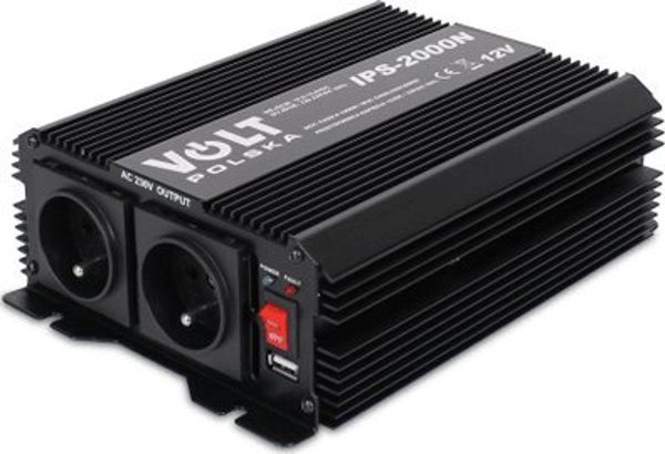 Volt Μετατροπέας Τάσης IPS 2000 N, 12V σε 230V, 1000W/2000W, Τροποποιημένο Ημιτονοειδές Κύμα, Μαύρο