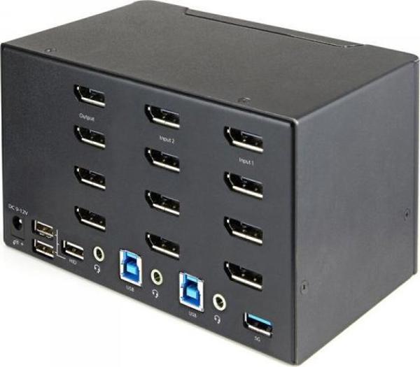 StarTech SV231QDPU34K KVM Switch 2 Θυρών, 4K UHD 3840x2160, Μαύρο