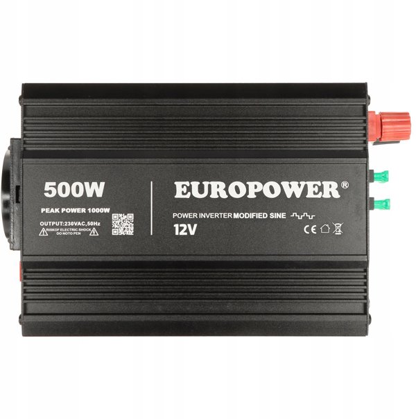 Europower Μετατροπέας Τάσης INV/12/500/MS/S 500W, 12V σε 230V για Ασφαλή Τροφοδοσία