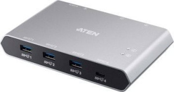 Aten US3342 2-Port USB-C Gen 2 Sharing Switch, Διακόπτης USB-C, Γκρι