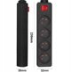 LTC Πολύπριζο 4 Υποδοχών με Διακόπτη, 1.5m Καλώδιο, Μαύρο, με Γείωση