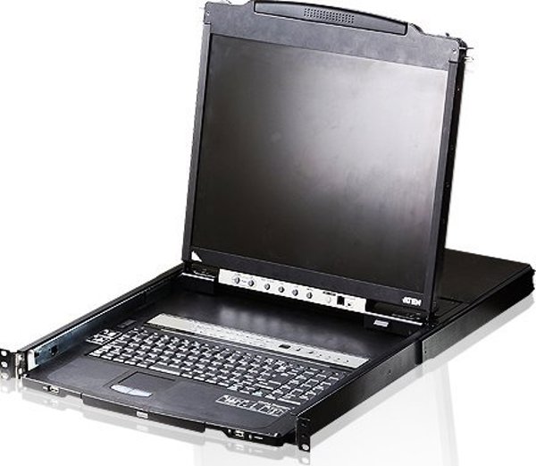 Διακόπτης ATEN KVM 16 port Dual Rail LCD 19'' + πληκτρολόγιο + touchpad USB-PS/2