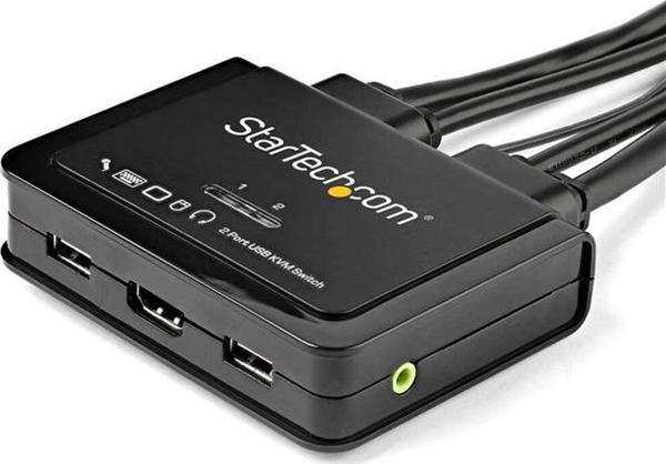 StarTech KVM Switch SV211HDUA4K, 2-Port HDMI USB, 4K Ultra HD 3840x2160, Μαύρο