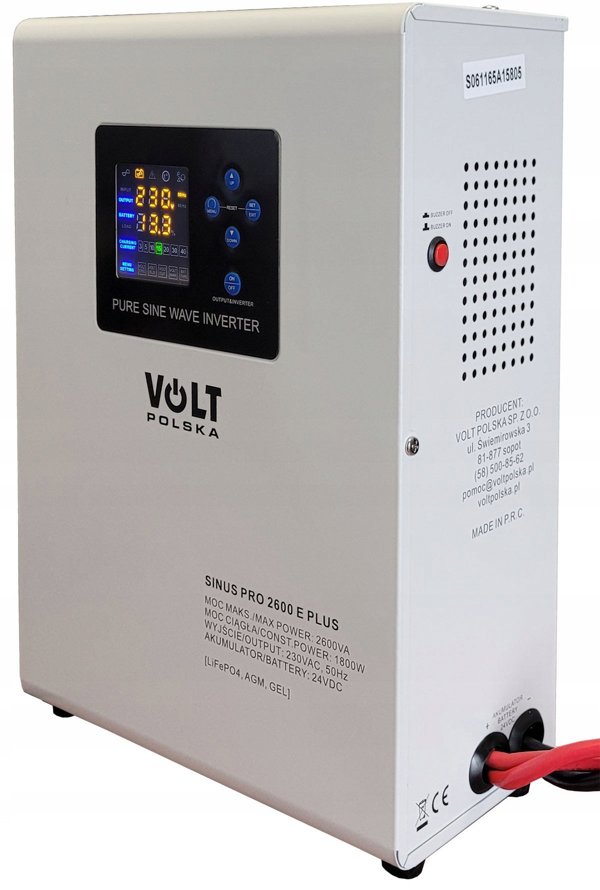 Przetwornica VOLT POLSKA SINUSPRO 2600 E PLUS 24/230V (1800/2600W) [AGM, GEL, LiFePO4]
