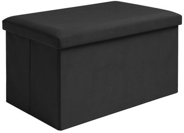 Βελούδινο πουφ μαύρο 60x30x30 cm Ruhhy 25995