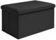 Βελούδινο πουφ μαύρο 60x30x30 cm Ruhhy 25995