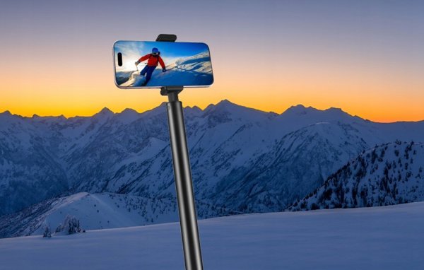 Puluz Μεταλλική λαβή για selfie 2m PULUZ για κάμερα Insta360 One RS/X2/X3/X4 (μαύρο)
