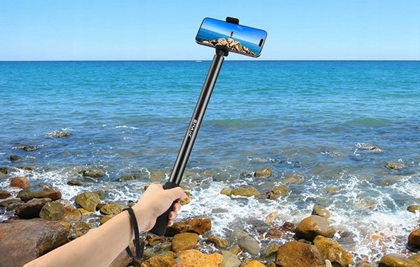 Puluz Μεταλλική λαβή για selfie 2m PULUZ για κάμερα Insta360 One RS/X2/X3/X4 (μαύρο)