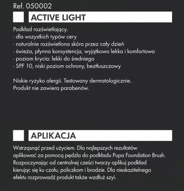 PUPA_Active Light Foundation Activator βάση μακιγιάζ για το πρόσωπο 040 Sand 30ml