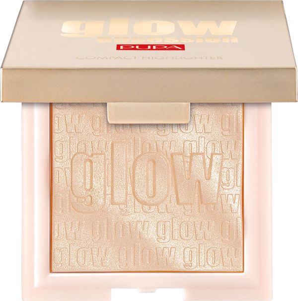 Pupa Glow Obsession Highlighter Πούδρα Λάμψης Προσώπου 100 Light Gold