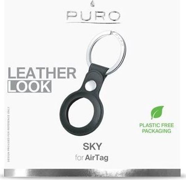 Puro Θήκη από οικολογικό δέρμα Puro SKY Case Apple AirTag (μαύρο)