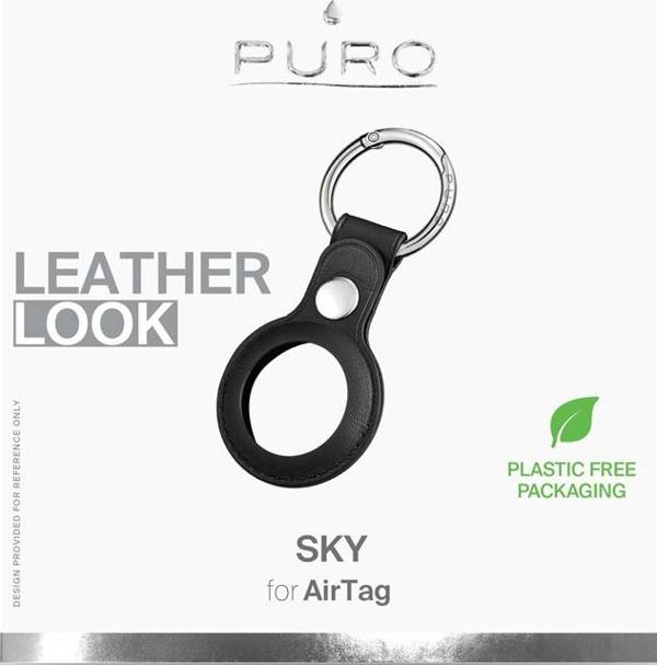 Puro Θήκη από οικολογικό δέρμα Puro SKY Case Apple AirTag (μαύρο)