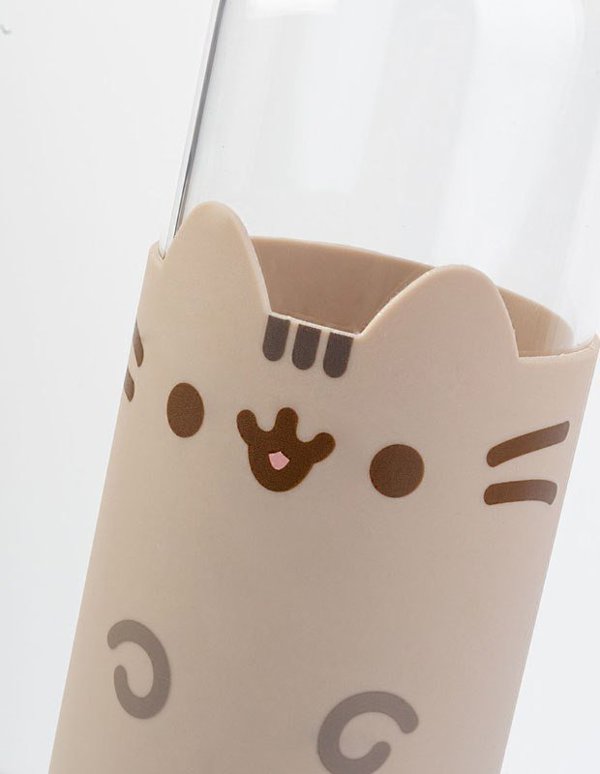 Pusheen Γυάλινο Μπουκάλι Νερού 500ml με Θήκη Σιλικόνης - Πολύχρωμο