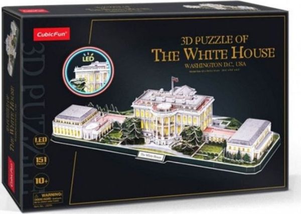 NoName 3D Puzzle Λευκός Οίκος με Φωτισμό LED, 151 Κομμάτια, L529H