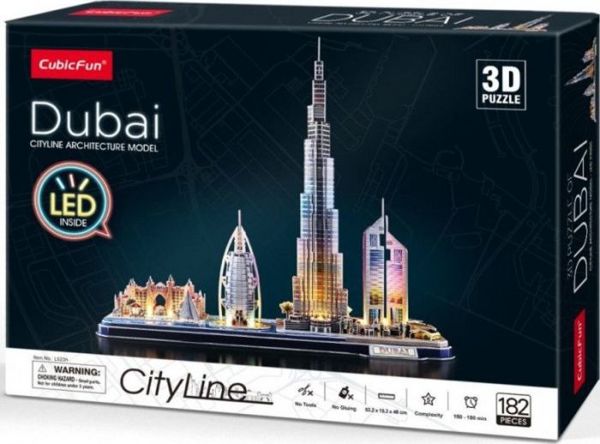 3D Puzzle LED Dubai L523H - Φωτιζόμενο Παζλ 3D για Παιδιά και Ενήλικες 10+ Ετών