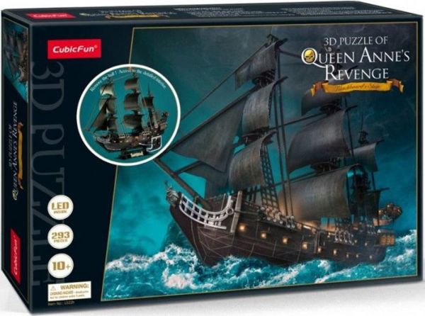 3D LED Παζλ Queen Anne's Revenge, Getters, 293 Κομμάτια, Αφρώδες Υλικό, Φωτιζόμενο Μοντέλο