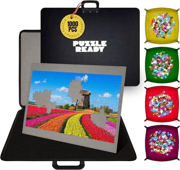 Puzzle Ready - Φορητός πίνακας παζλ, 1000 κομμάτια, 4 δίσκοι ταξινόμησης