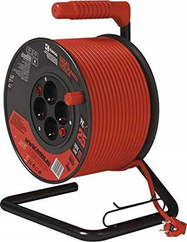 Καρούλι επέκτασης PVC - 4 υποδοχές, 25μ, 1,5mm2 SCHUKO
