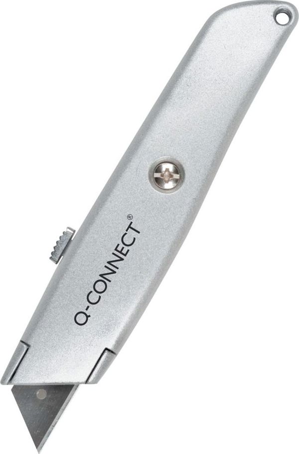 Q-Connect Μαχαίρι Ταπετσαρίας Μεταλλικό, 18mm, Με Κλειδαριά Ασφαλείας, Γκρι