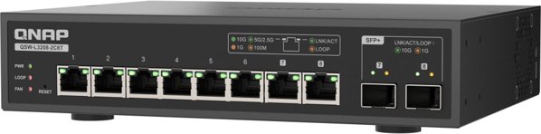 QNAP QSW-L3208-2C6T Διαχειριζόμενος Ethernet Switch L2 10G desktop Μαύρο