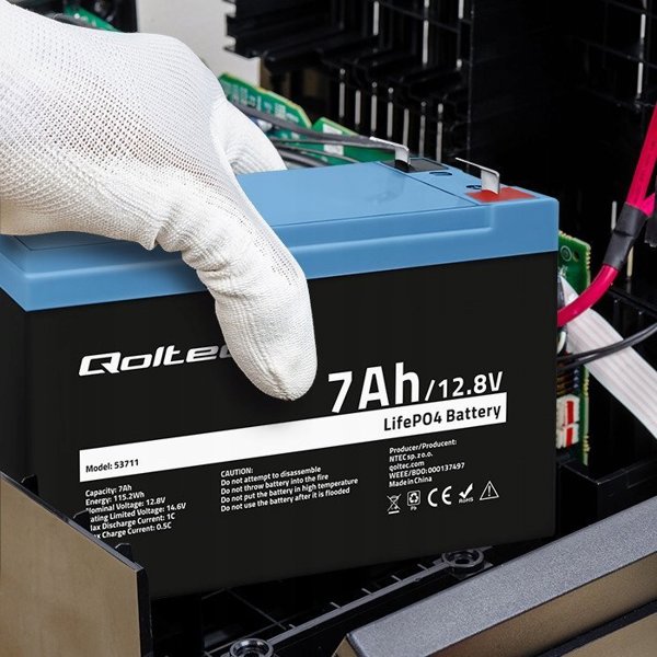 Qoltec Qoltec LiFePO4 Μπαταρία φωσφορικού σιδήρου λιθίου | 12,8V | 7 Αχ | 89,6 Wh | BMS 14117004 5901878537115