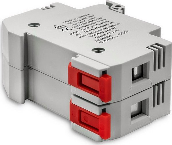 Qoltec Βάση Ασφάλειας για Φωτοβολταϊκά 2P, 1000V, 20A, 10x38mm, με Ασφάλεια DC