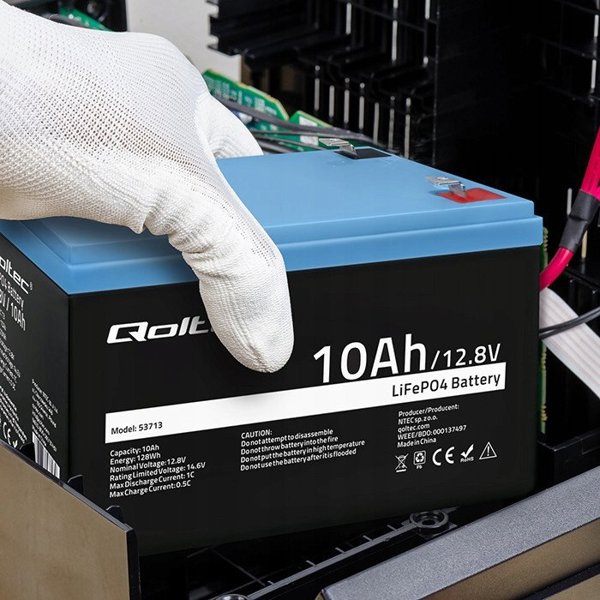 Qoltec Akumulator LiFePO4 Litowo-Zelazowo-Fosforanowy | 12.8V | 10Ah | 128Wh | BMS