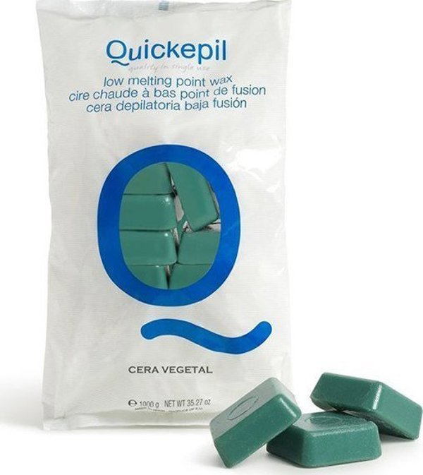 Quickepil Σκληρό Κερί Αποτρίχωσης Vegetal Χωρίς Λωρίδες, Πράσινο, 1kg