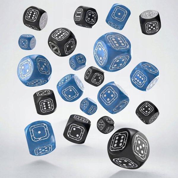 Ζάρια Q-Workshop Compact D6: Forteca - Μαύρο και μπλε